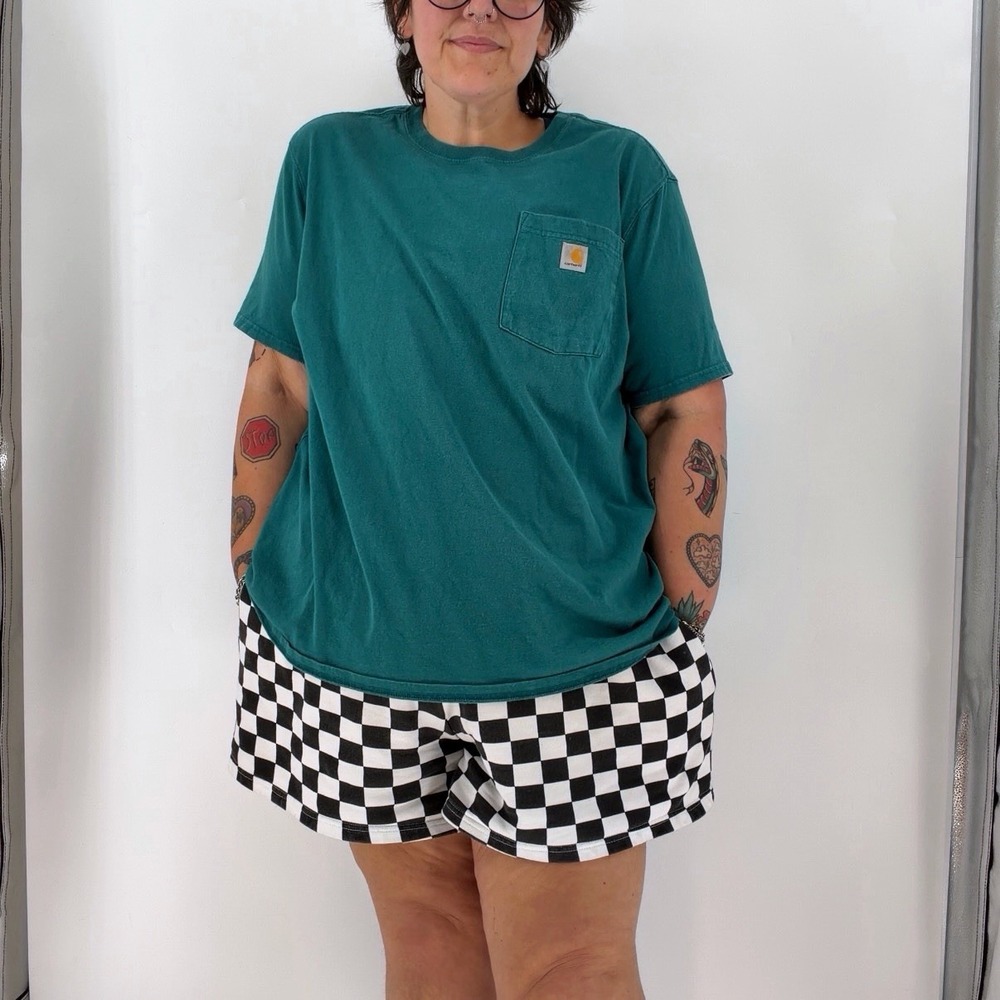 Carhartt pocket t shirt teal loose fit heavyweight cotton 2X‎ K87 workwear